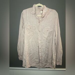 H&M Light Pink Button-Up Long Sleeve Shirt